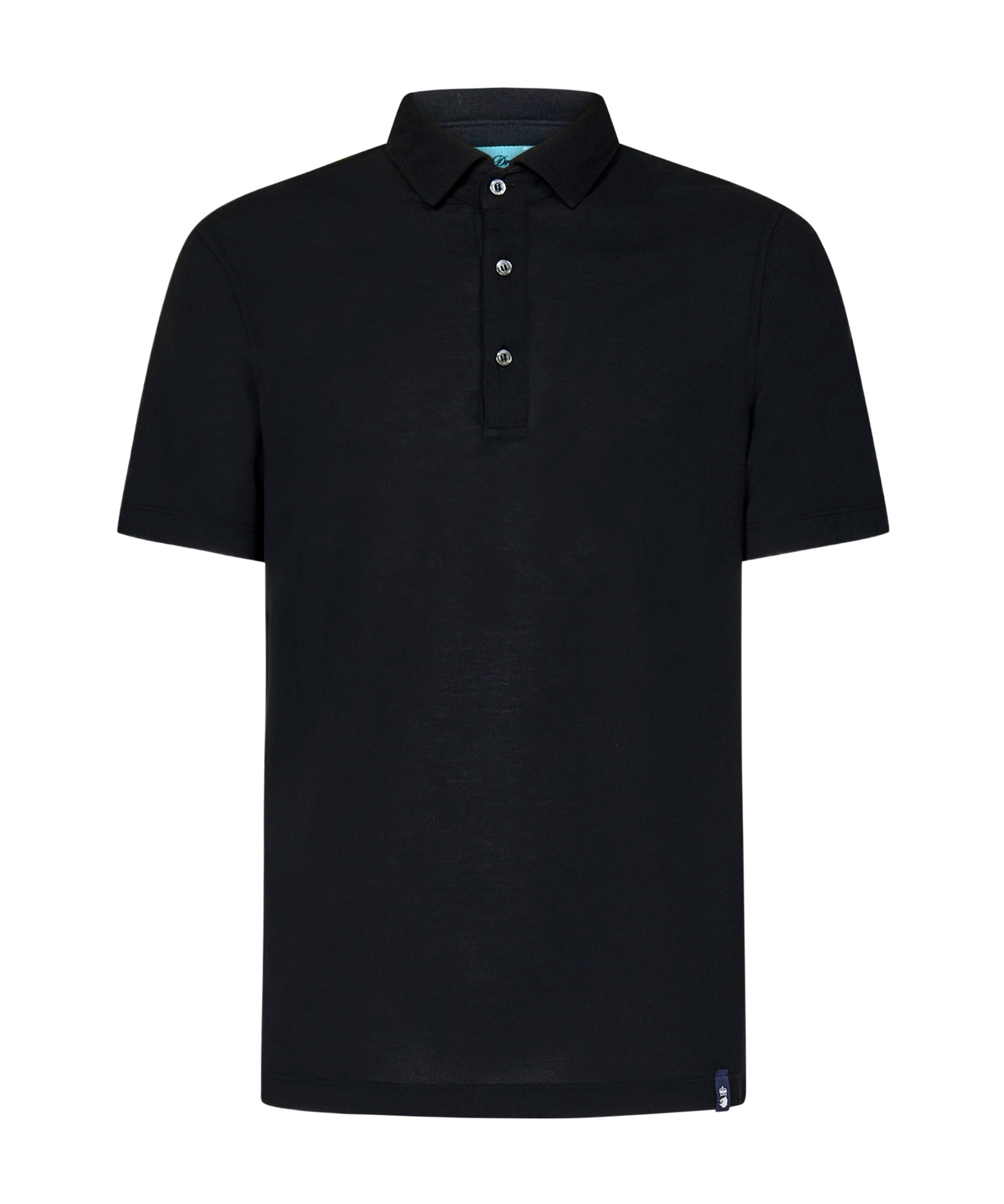 Drumohr Spread-collar Cotton Polo Shirt In Black
