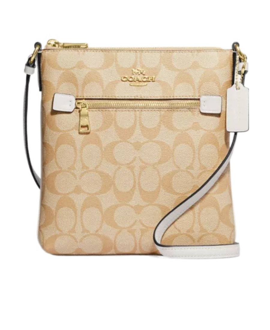 Coach Mini Rowan File Bag In Signature Canvas In Nude