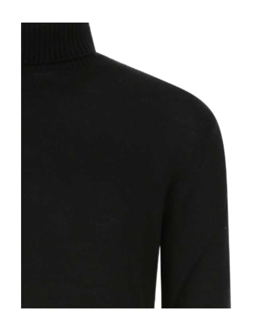 Jil Sander Roll Neck Knitted Sweater In Black