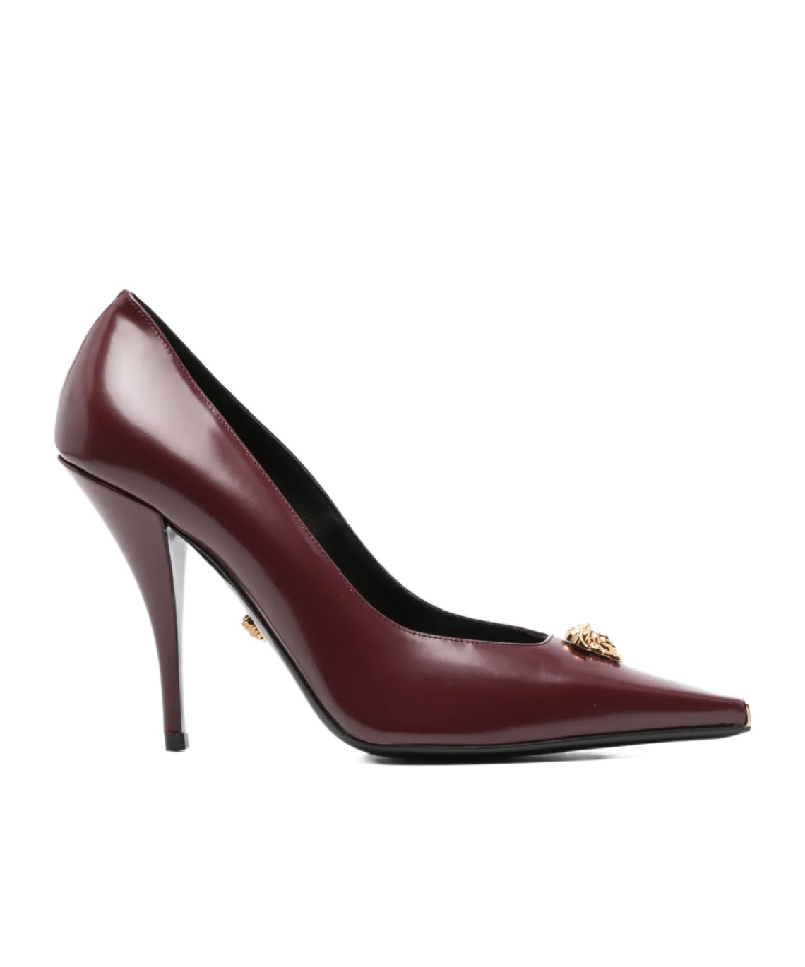 Versace 110mm Medusa-embellished Pointed-toe Pumps In Brown