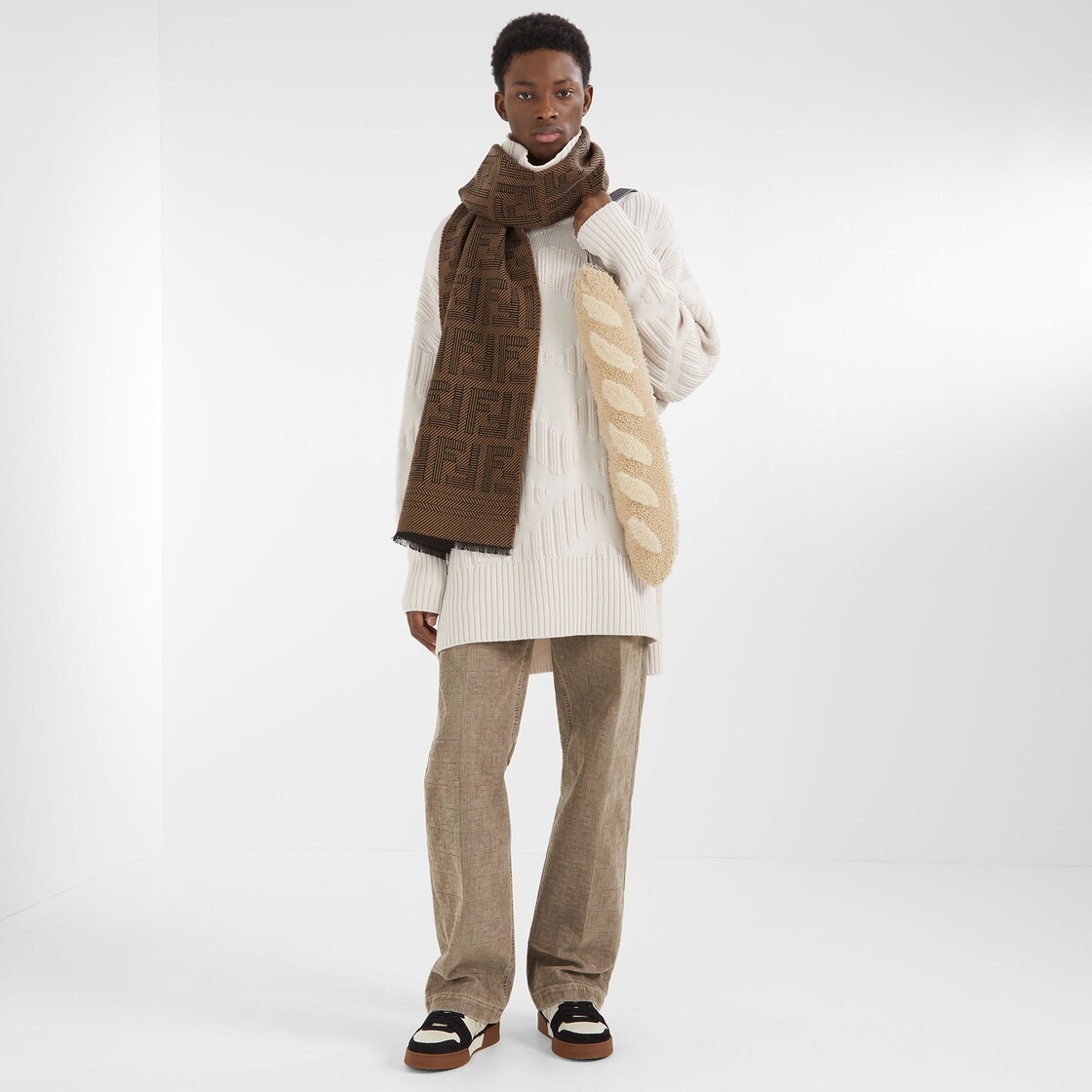 Fendi Long-sleeved Sweater In White