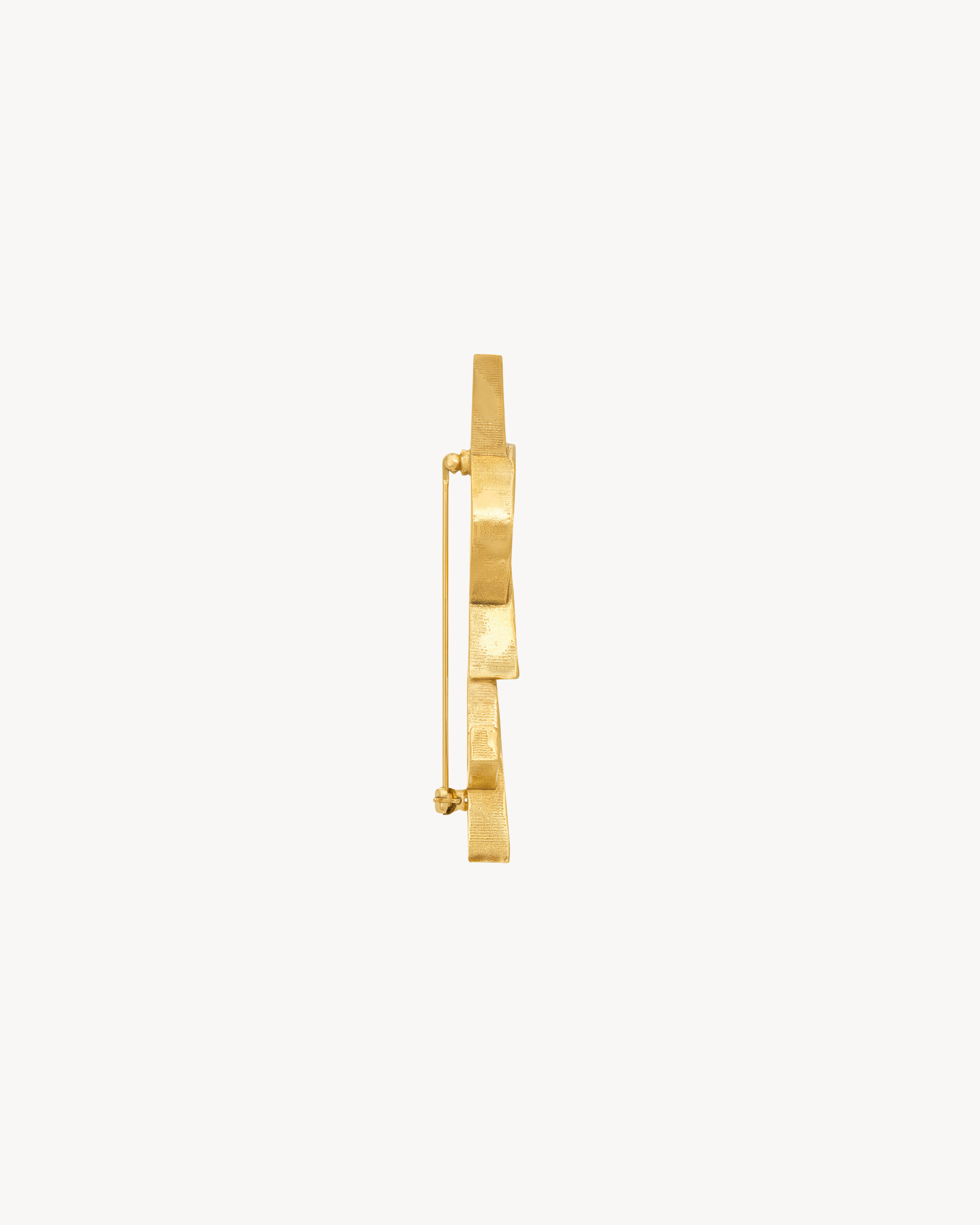 Saint Laurent Cassandre Brooch In Metal In Gold