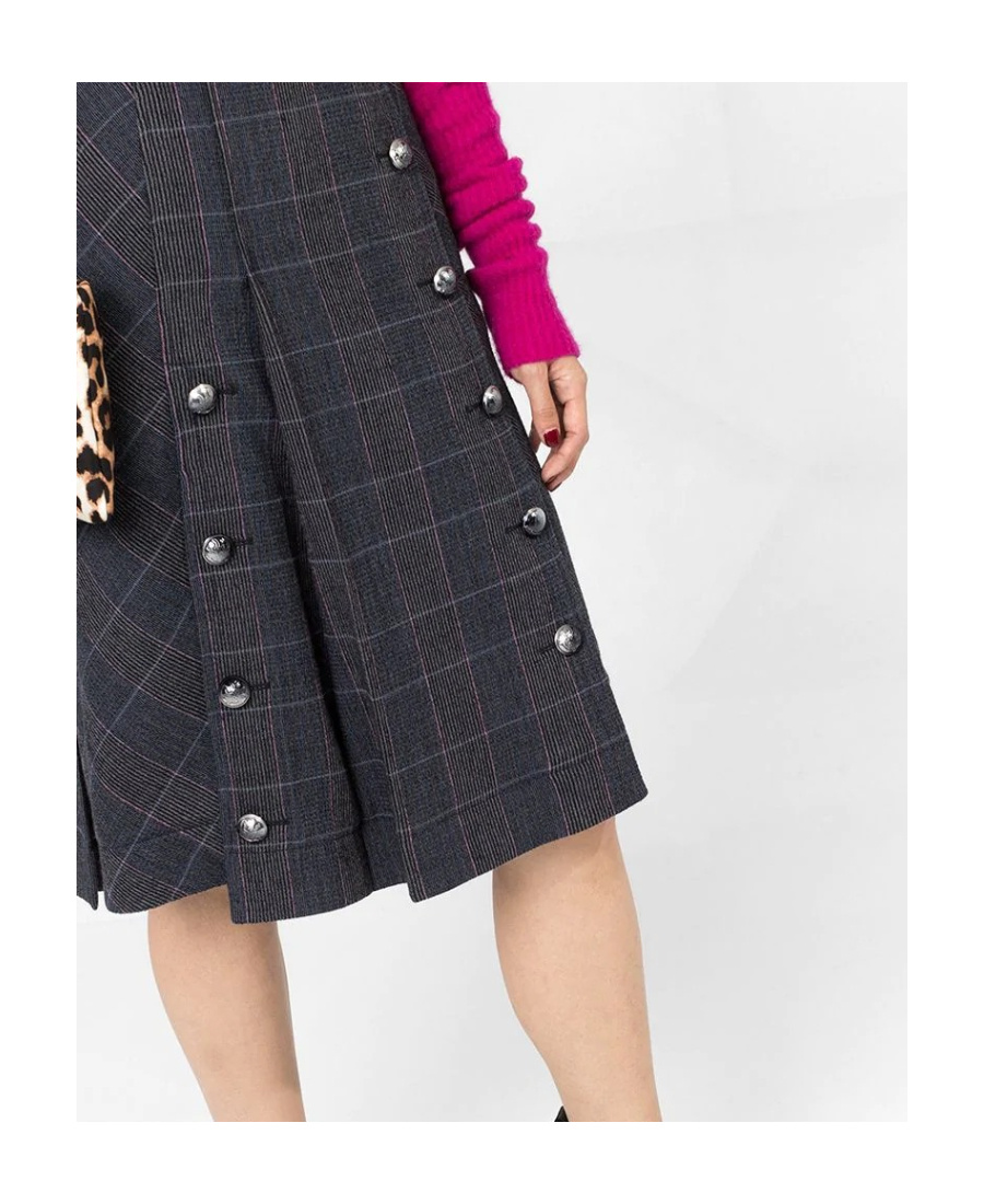 Chloé Checked Pleated Skirt In Black