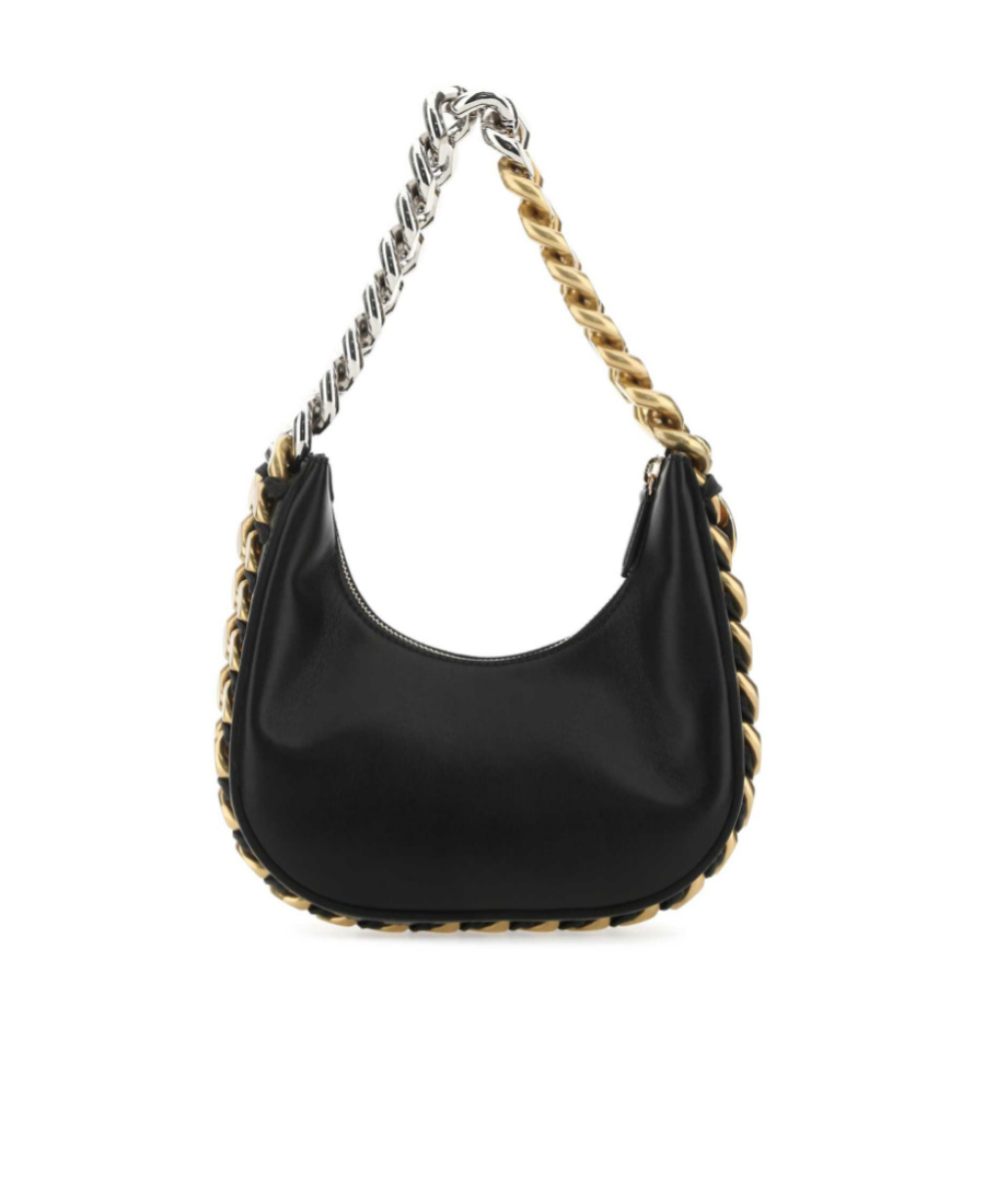 Stella Mccartney Mini Frayme Zipped Shoulder Bag In Black