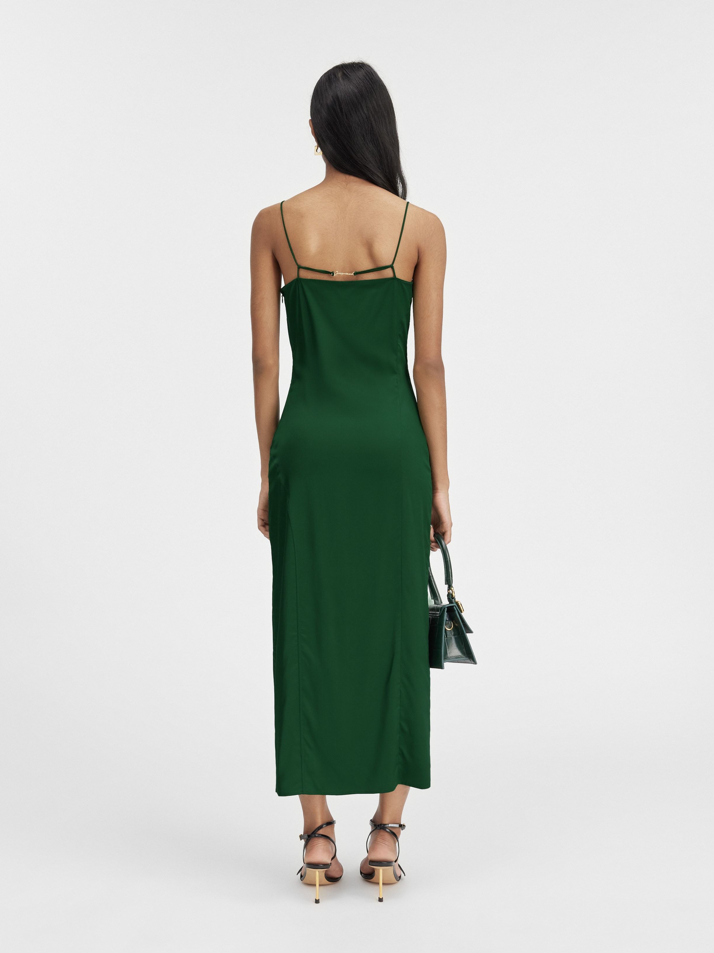 Shop Jacquemus Charm Long Dress In Green