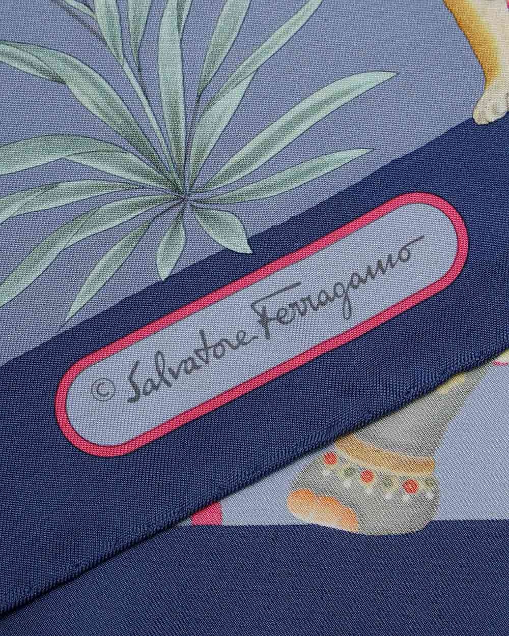 Ferragamo Logo Scarf In Gray
