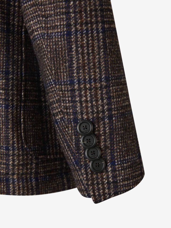 Canali Plaid-check Single-breasted Blazer In Black