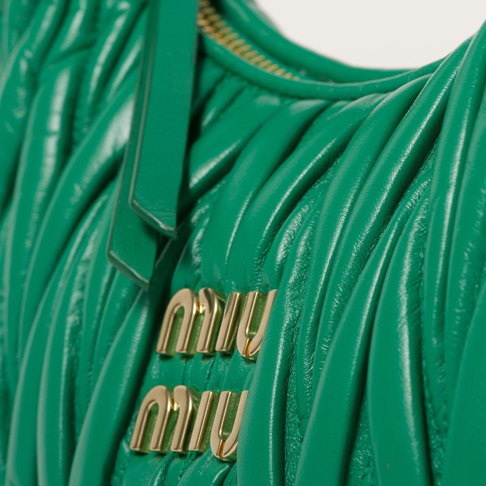Miu Miu Miu Wander Matelassé Shoulder Bag In Green