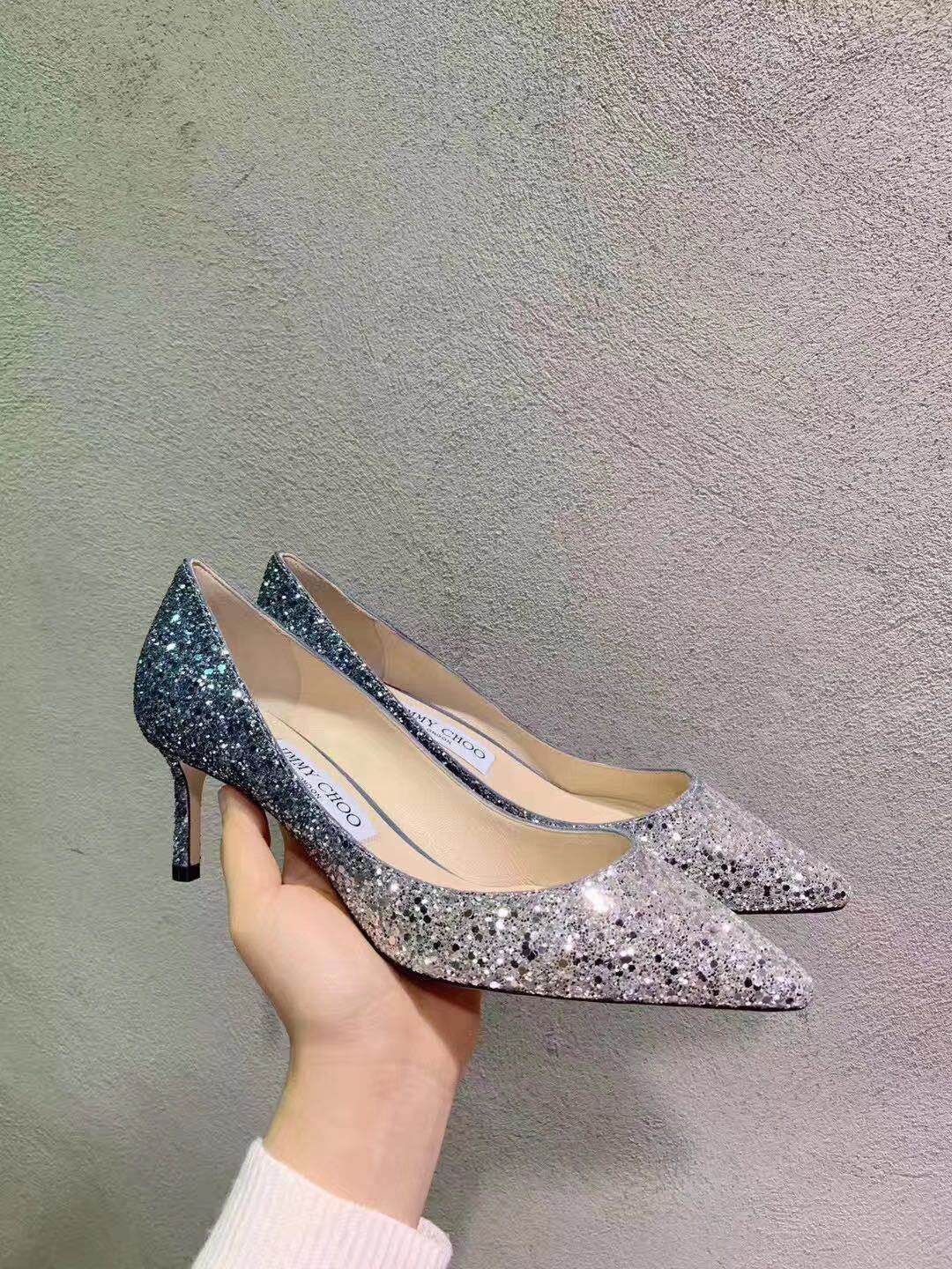 Jimmy Choo Pointed Logo Heels In Multicolor