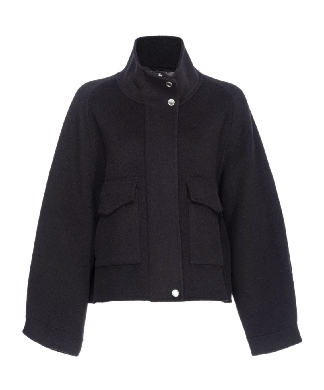 Shop Pinko High-neck Wool Jacket In Black