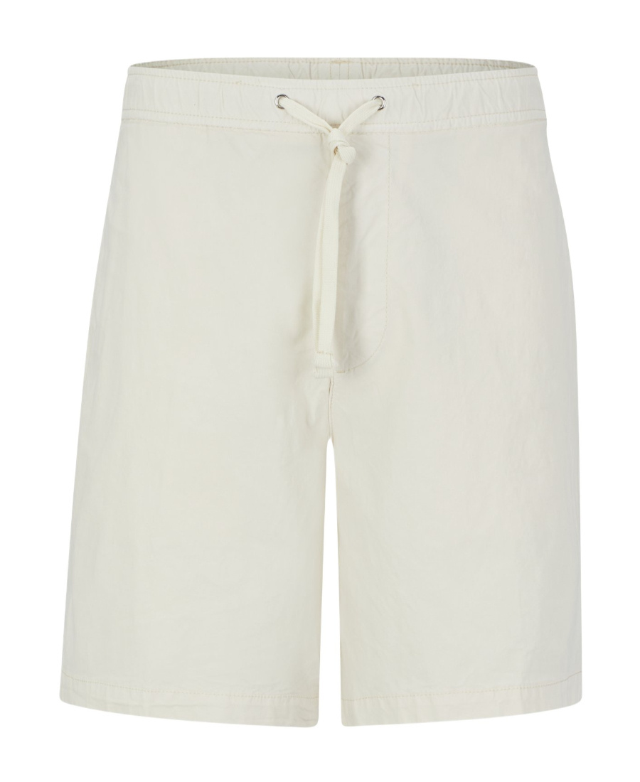 Hugo Boss Logo-patch Drawstring Cotton Shorts In White