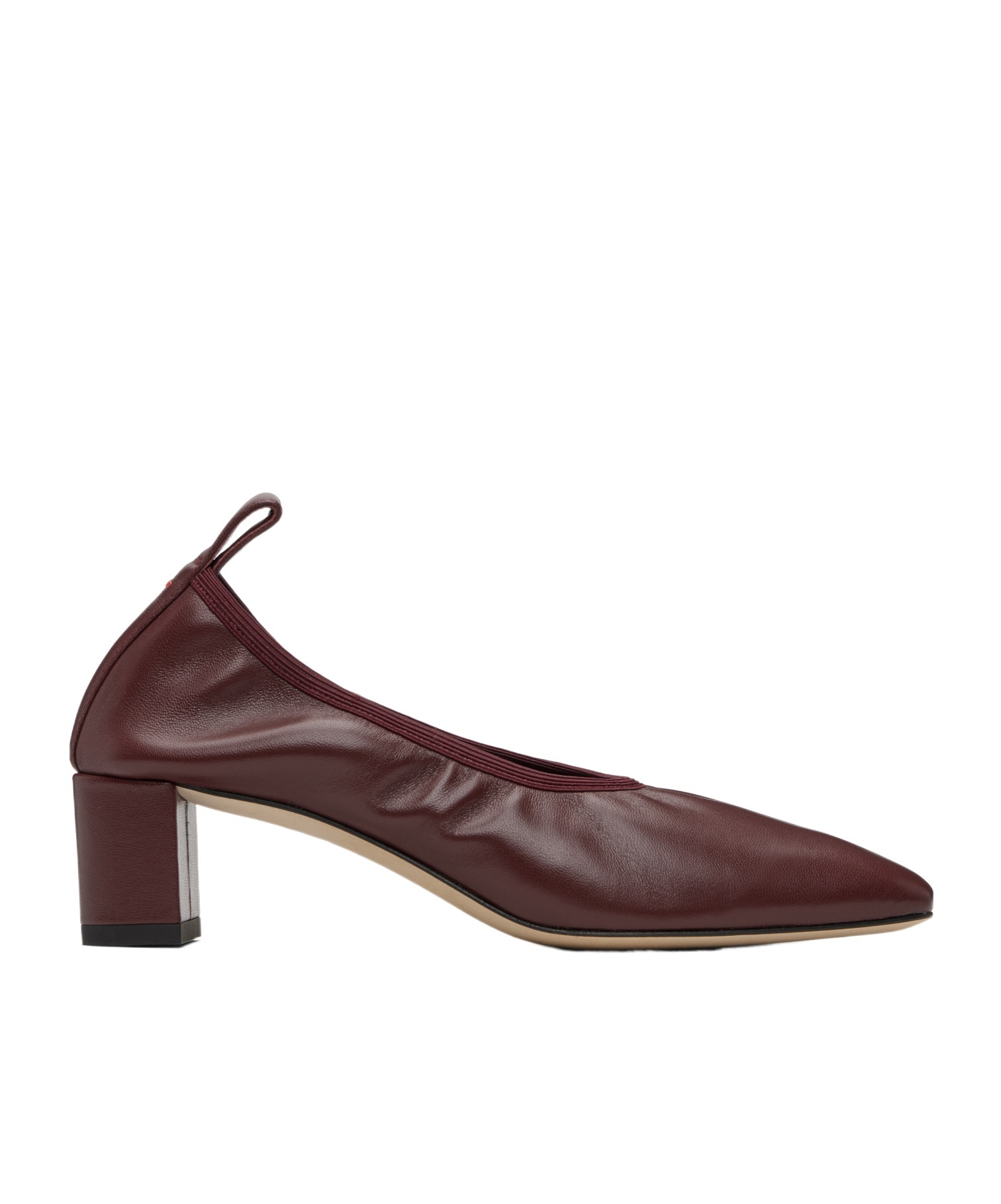 Aeyde Burgundy Narissa Ruched Heels In Red