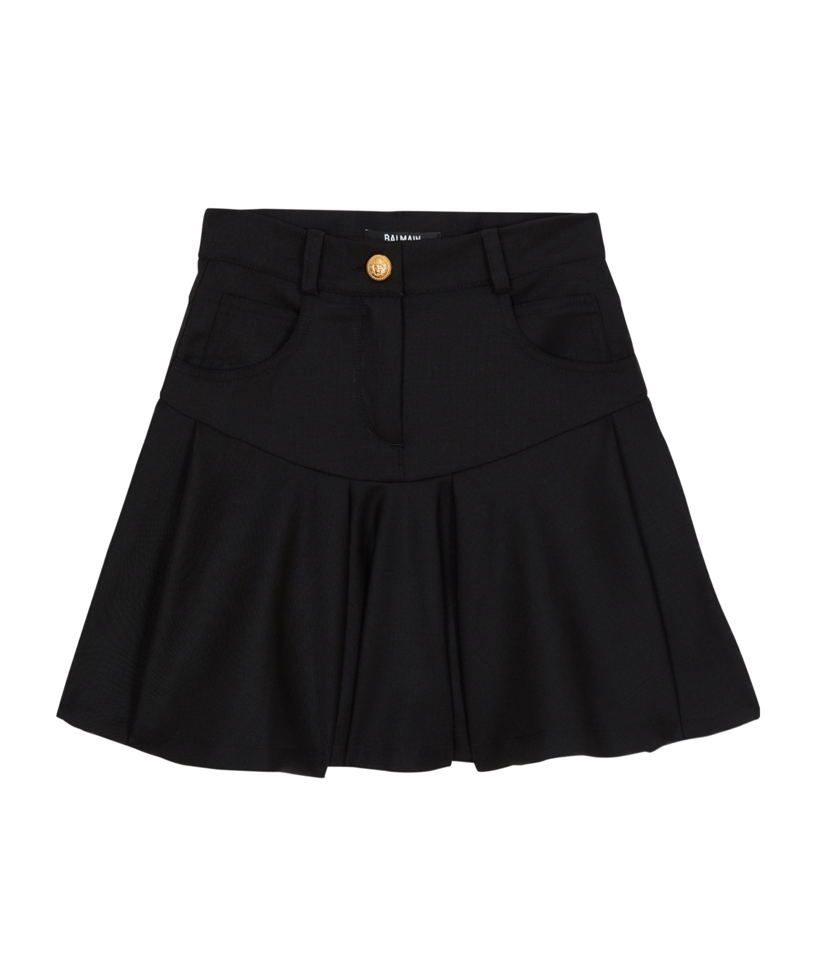 Balmain Belt-ring Flared Skirt In Black