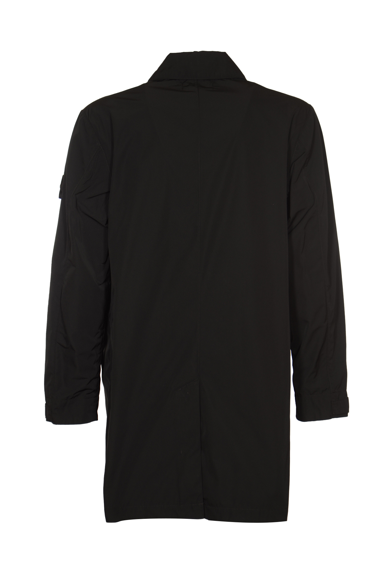 Stone Island Compass-badge Single-breasted Coat In Black