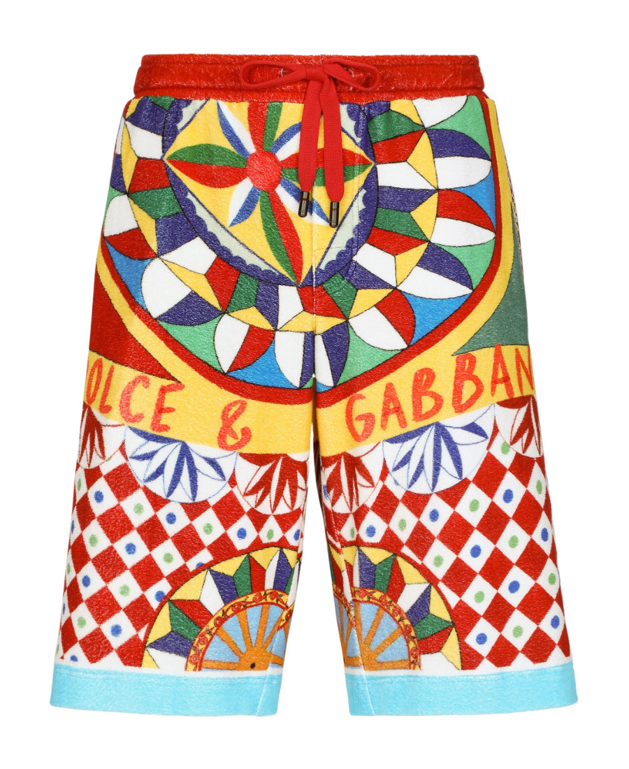 Dolce & Gabbana Carreto-print Bermuda Shorts In Multicolor