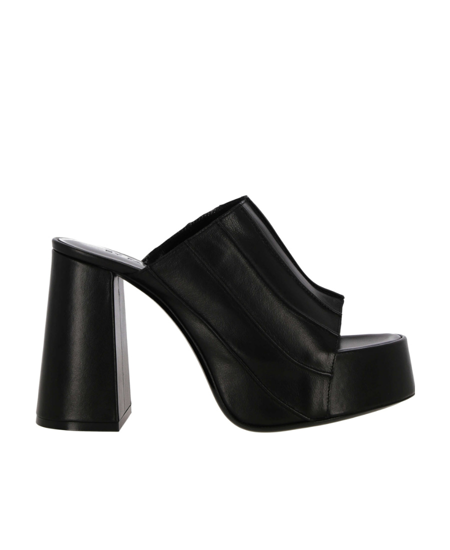 Shop By Far Brad Water Table High-heeled Muller Sandals In Black