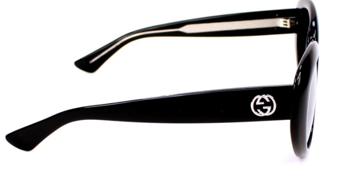 Gucci Black Round-frame Sunglasses In Black
