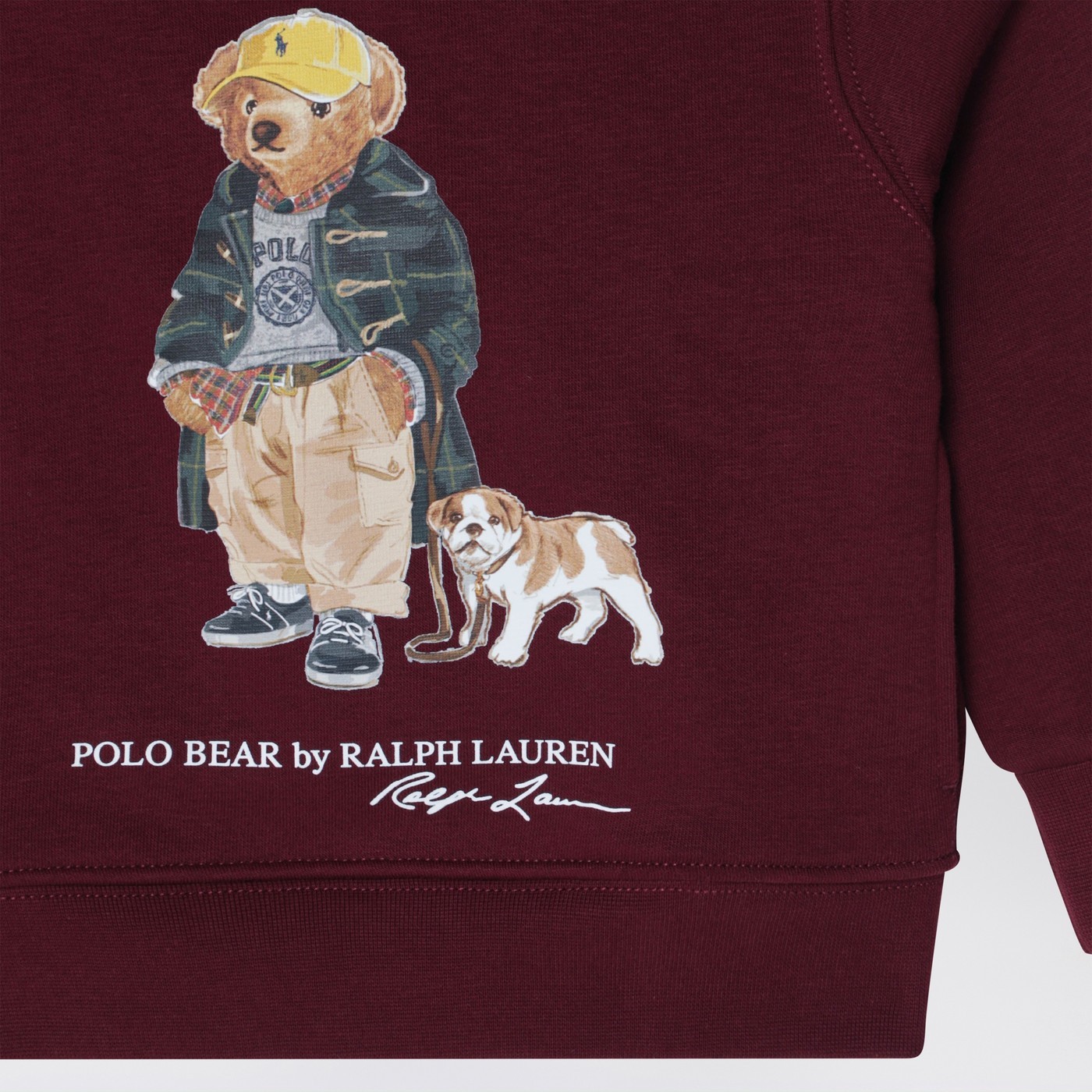 Polo Ralph Lauren Polo Bear Graphic Fleece Hoodie In Burgundy