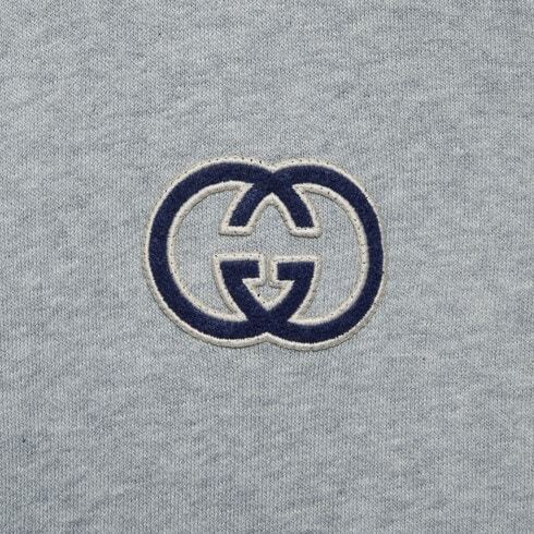 Gucci Interlocking G Cotton Hoodie In Gray