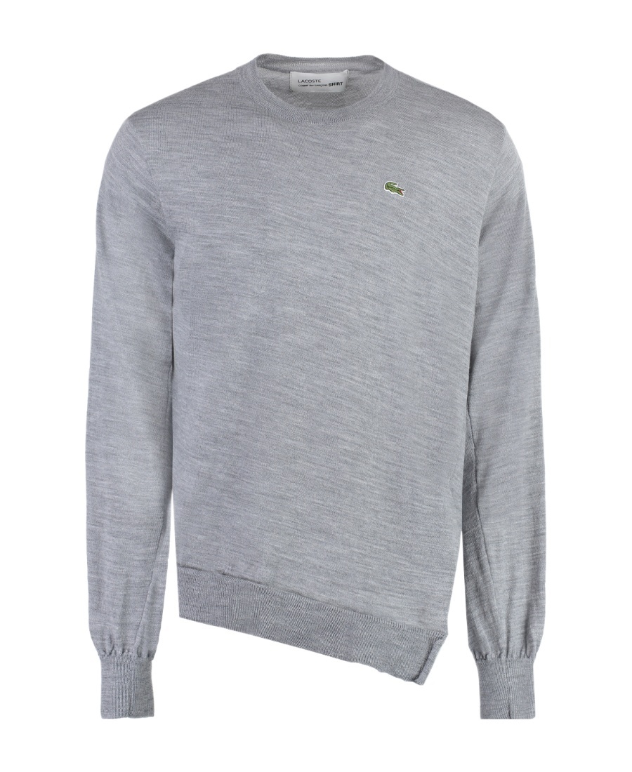 Comme Des Garçons Round Neck Long-sleeved Sweater In Gray