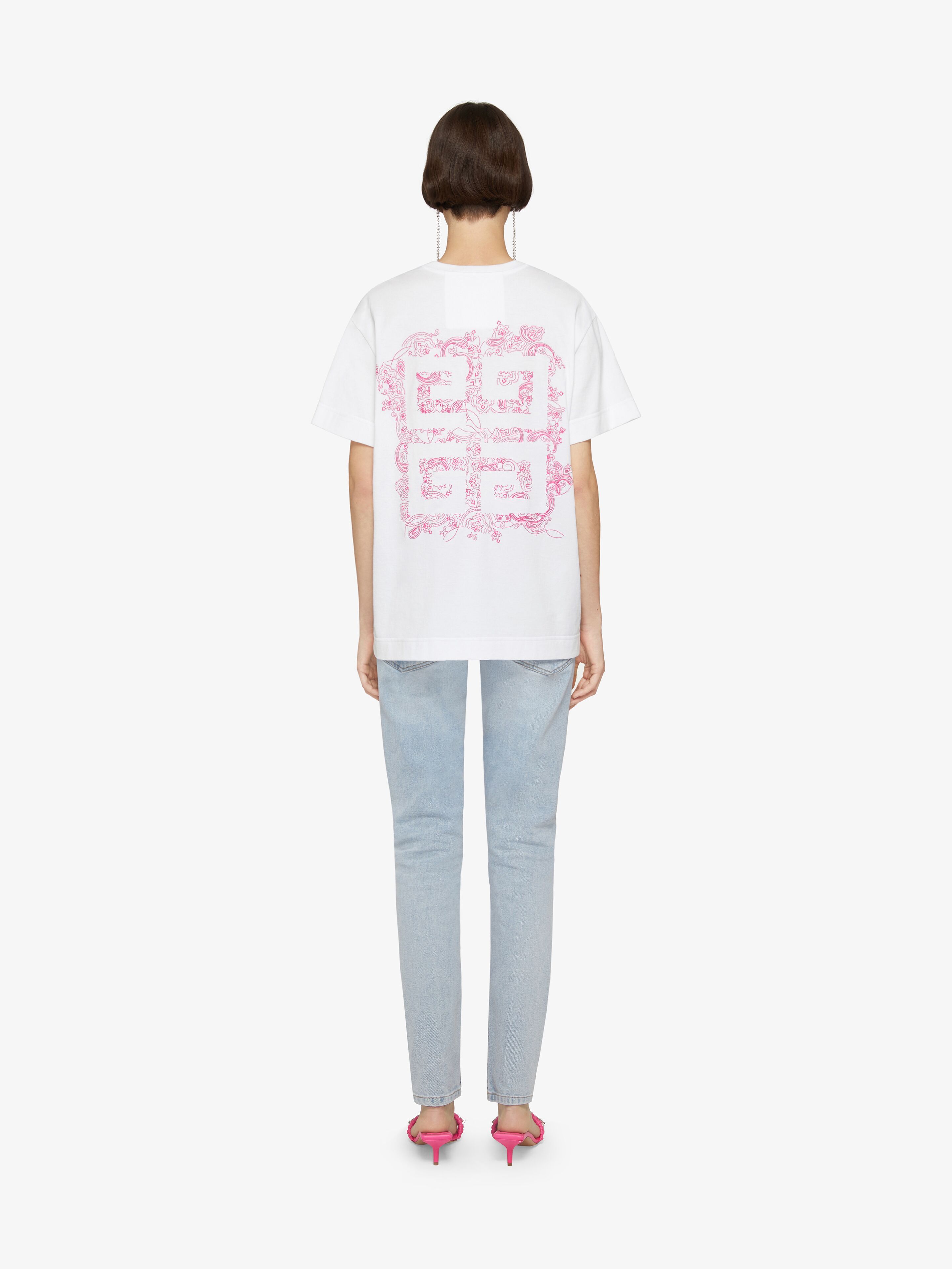 Givenchy 4g Embroidered Logo Classic Fit T-shirt In White