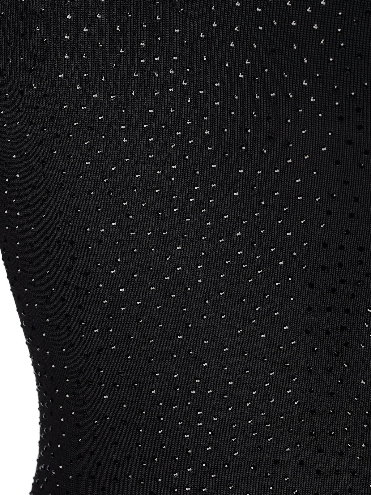 Shop Balenciaga Crystal-embellished Pointelle-knit Minidress In Black
