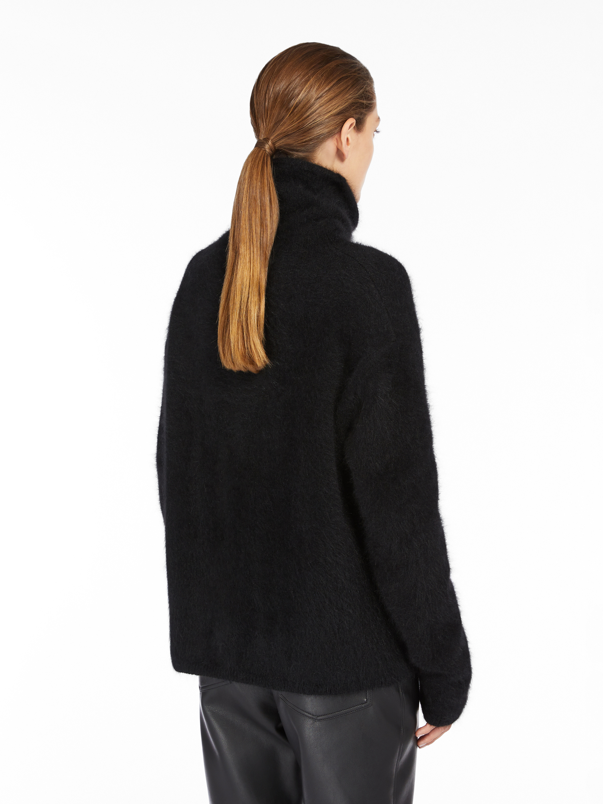 Max Mara High-necked Sweater In Black