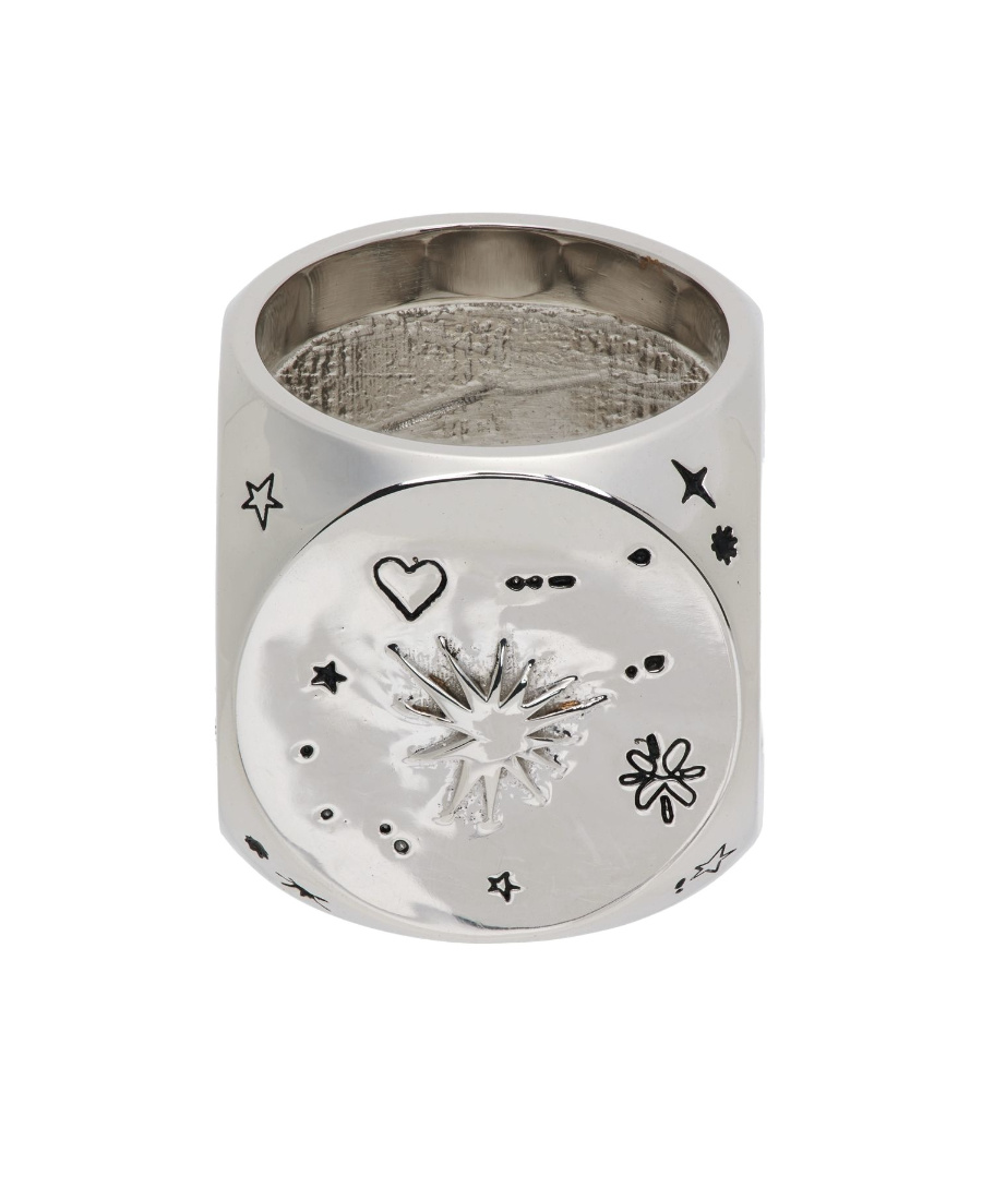 We11 Done Logo Ring In Gray