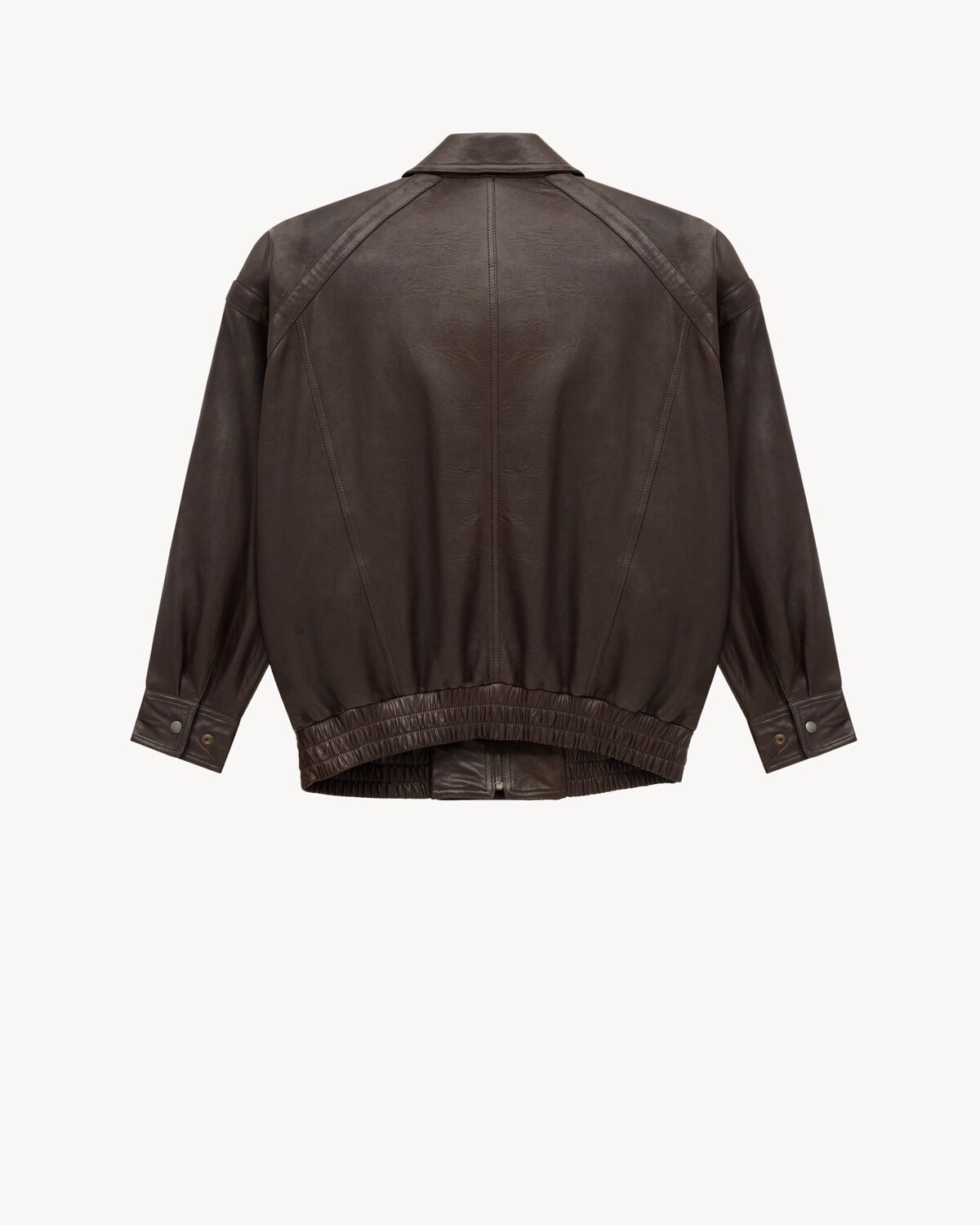 Saint Laurent Bomber Jacket In Bubbled Lambskin In Brown