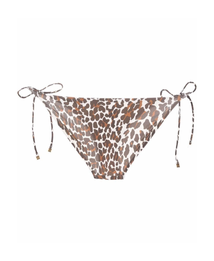 Tory Burch Leopard-print Bikini Bottoms In White