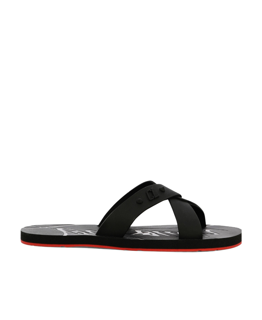 Christian Louboutin Man Thong Sandal Black Size 8 Rubber