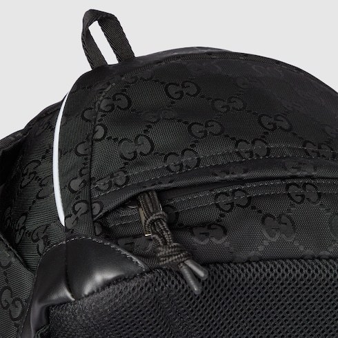 Gucci Small Gg-jacquard Web-detail Backpack In Black