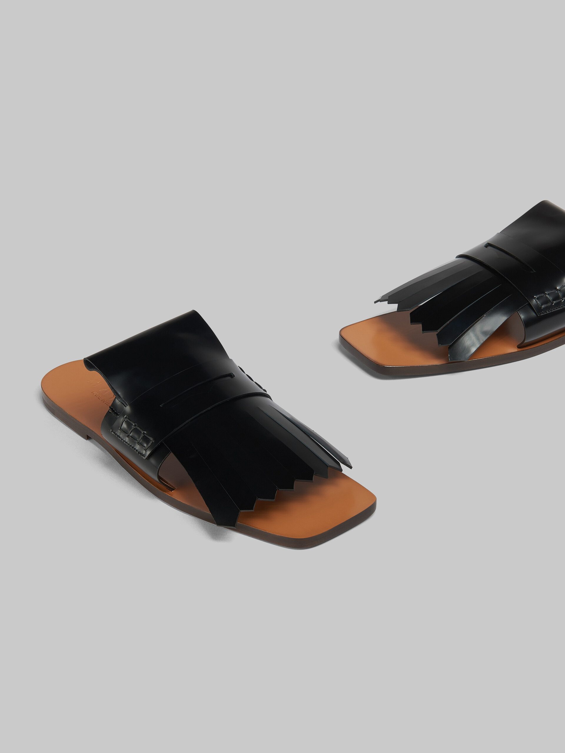 Marni Bambi Square-toe Leather Sandals In Black