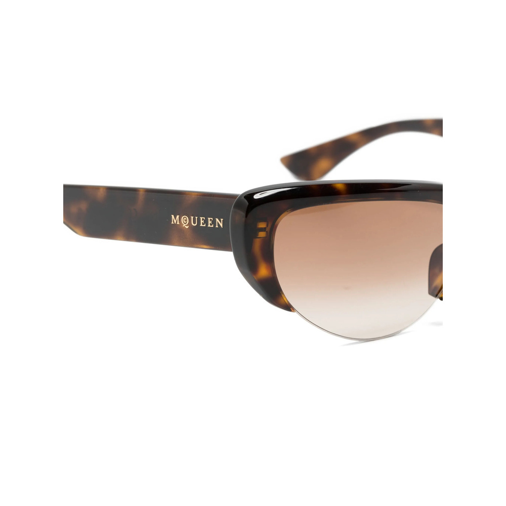 Alexander Mcqueen Geometric Sunglasses In Brown