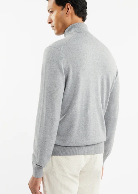Fay Turtleneck In Grey Shaved Wool Knit In Gray