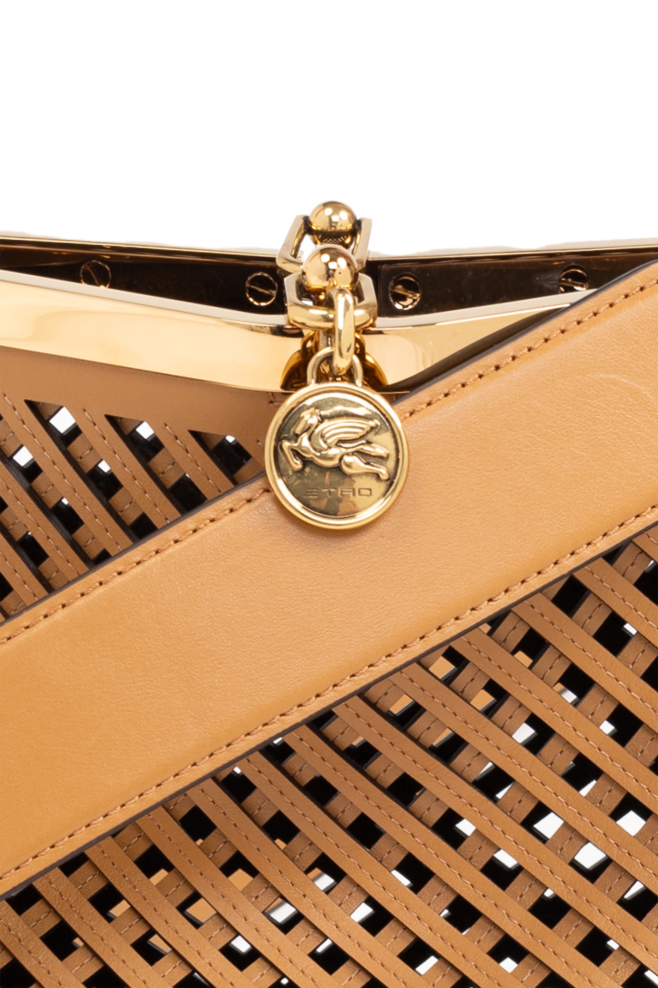 Etro Logo Shoulder Bag In Brown