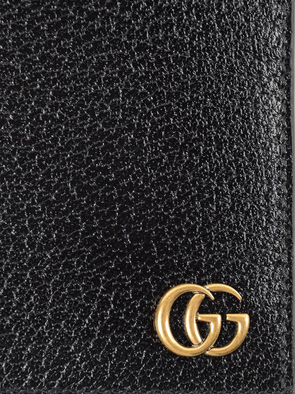Shop Gucci Gg Marmont Bi-fold Card Case Wallet In Black