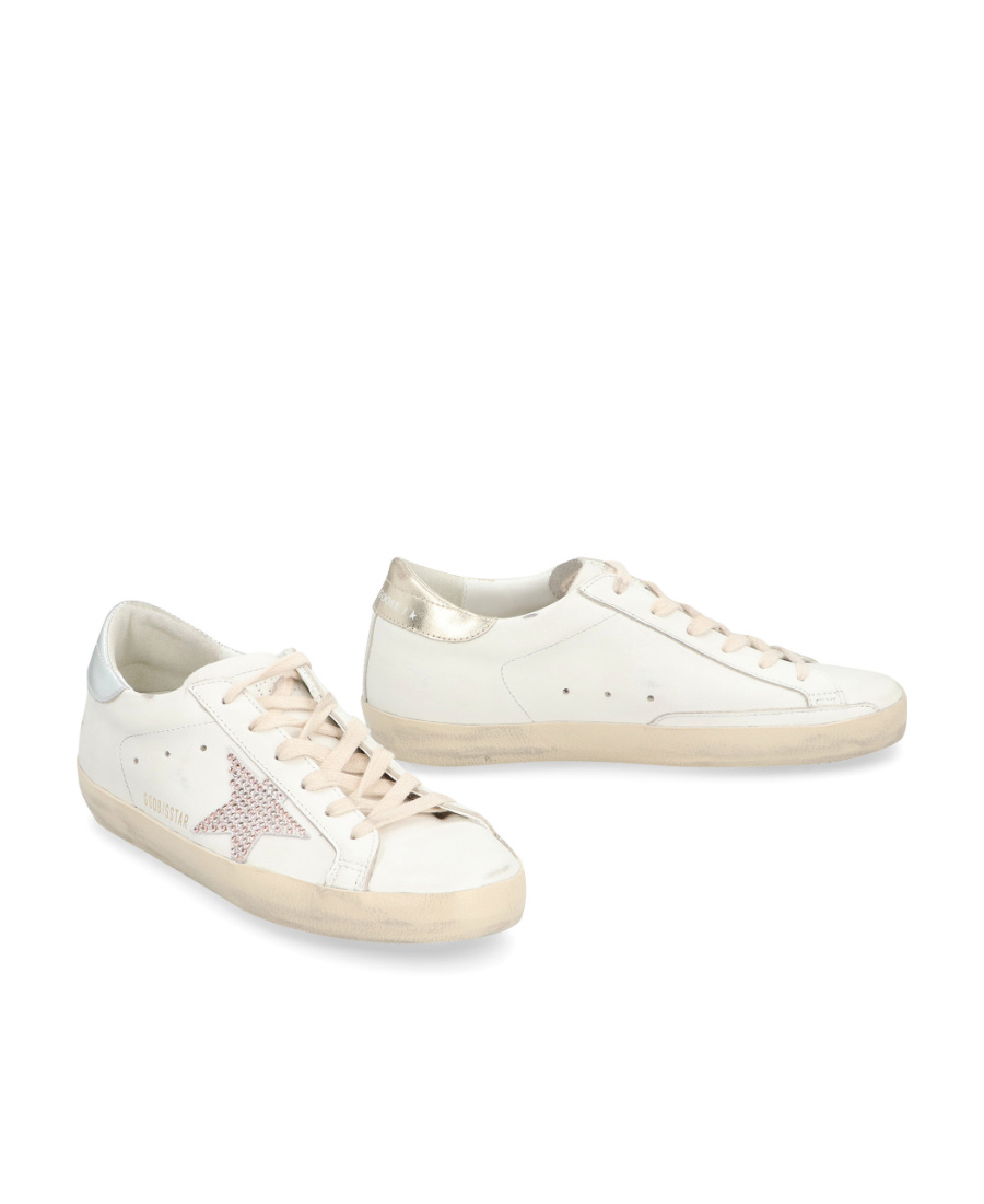 Golden Goose White Leather Sneakers Women In White