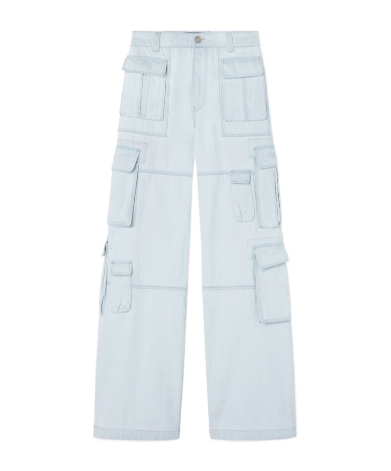 Versace Men's Cargo Jeans In White