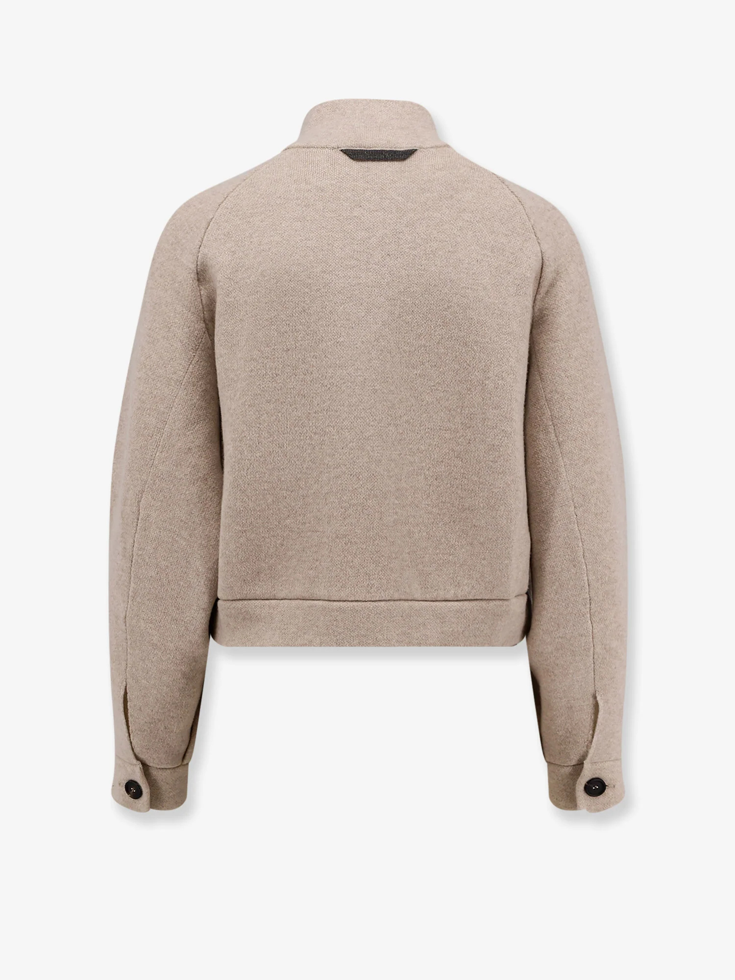 Brunello Cucinelli Cashmere Cardigan With Monili In Brown