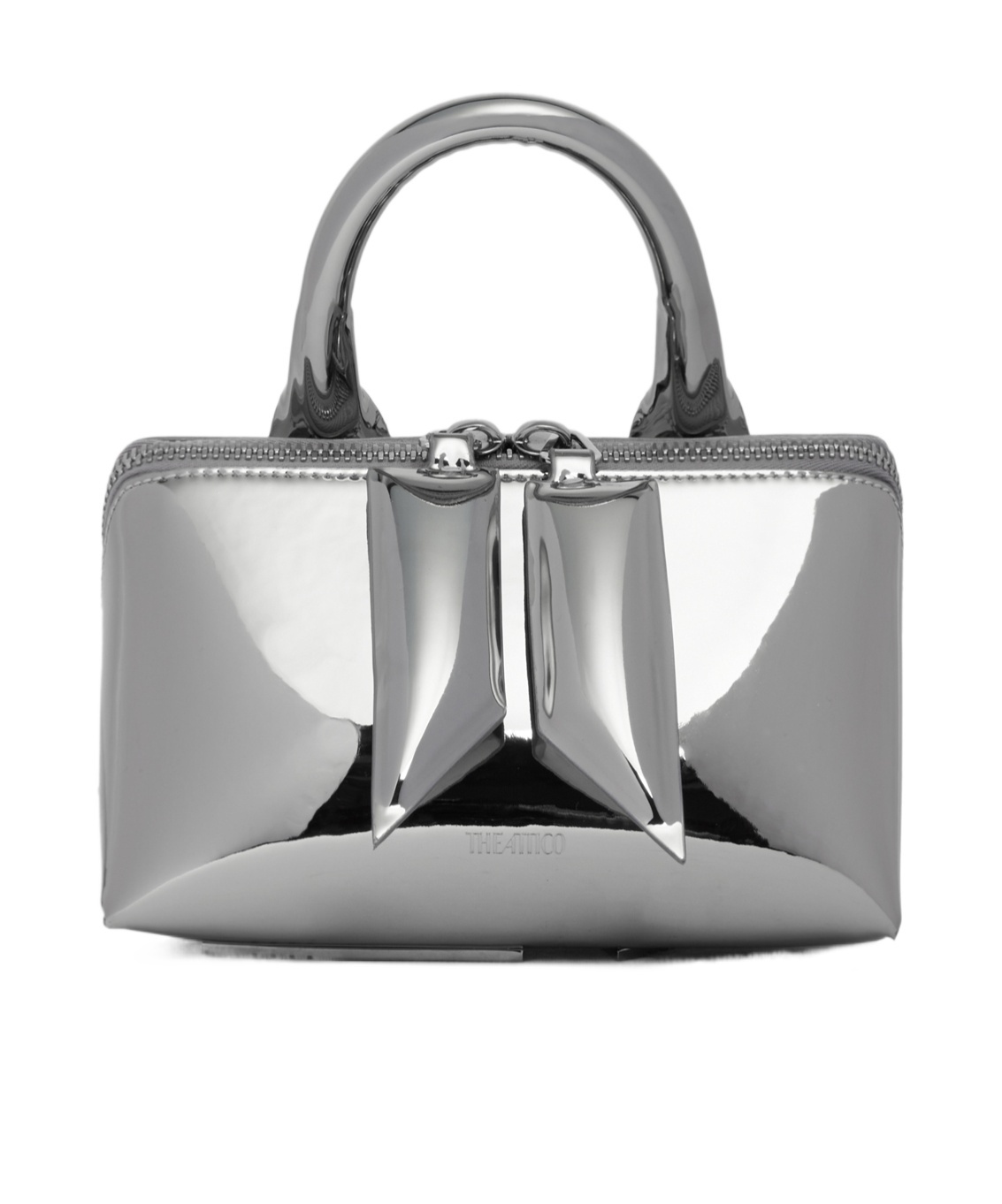 Attico Zippered Shoulder Bag In Gray