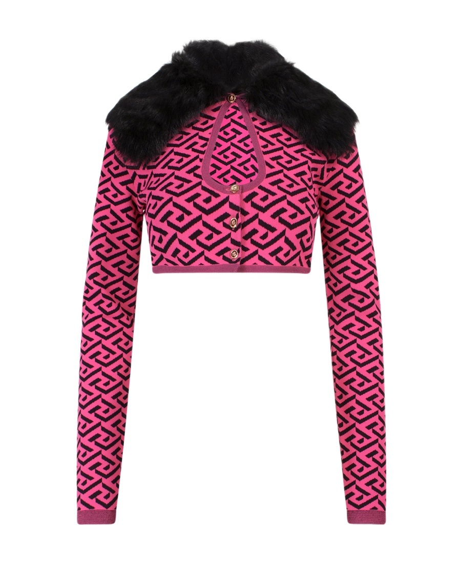 Versace Knitted Sweater In Pink