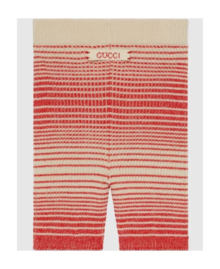Gucci Striped Rib-knit Leggings In Pink