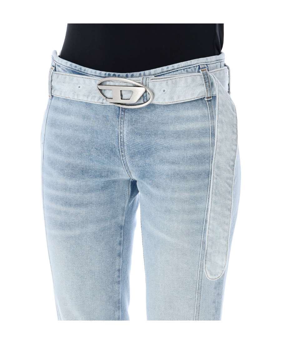 Diesel D-ebbey Belted Flared Jeans In Gray
