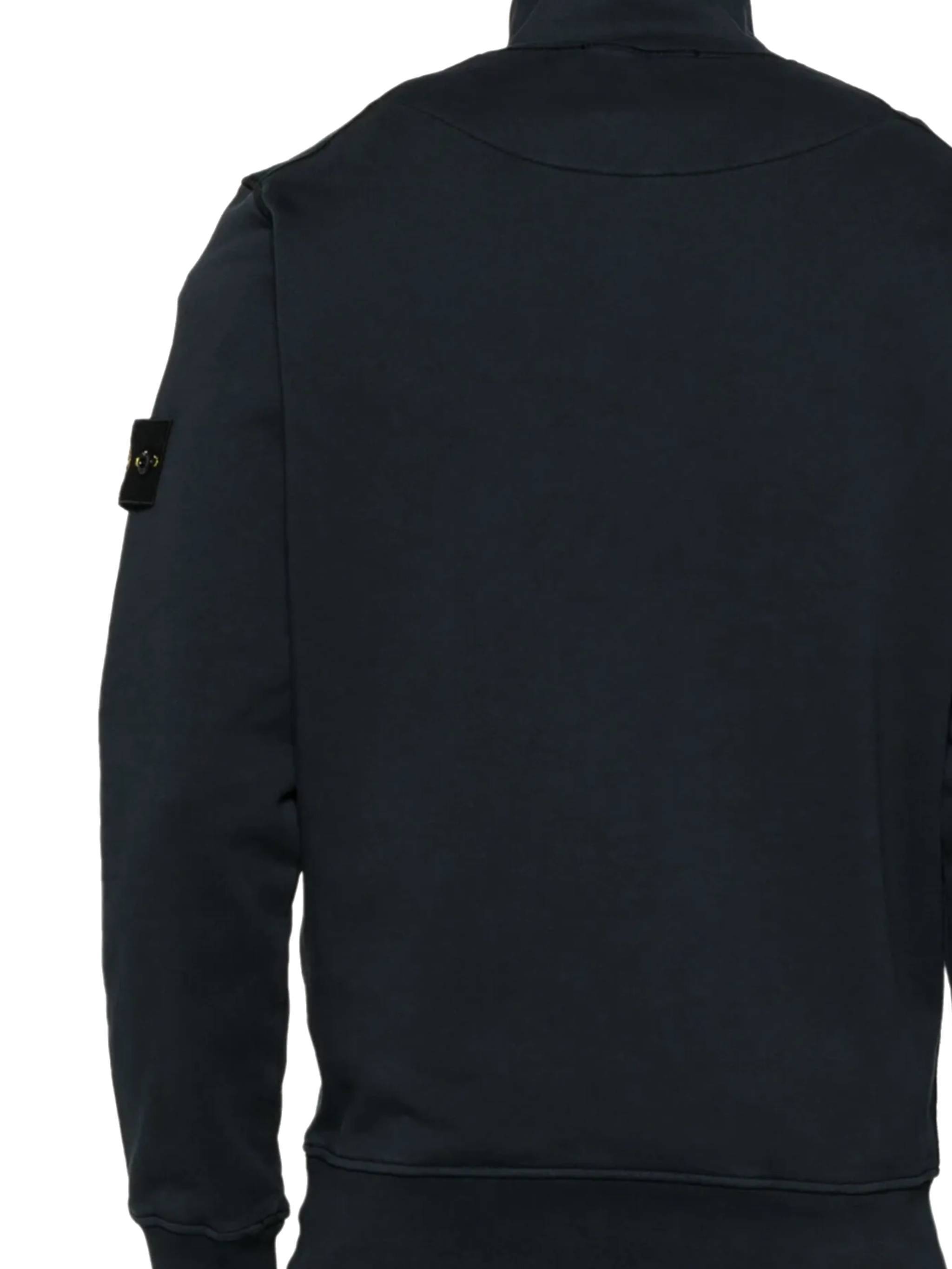 Stone Island Half-zip Wool Sweater In Blue