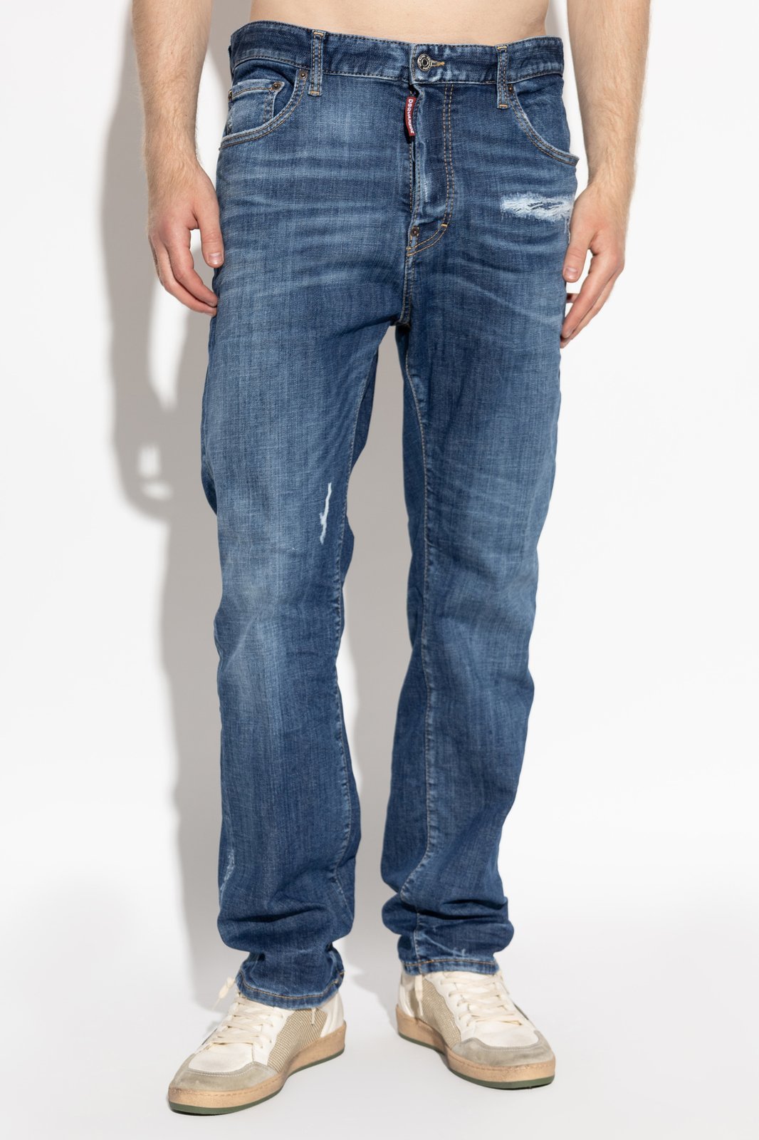 Dsquared2 Stretch Cotton Skater Jeans In Blue