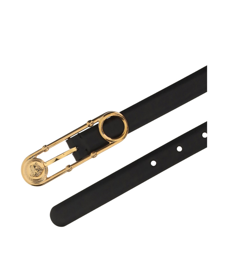 Versace Medusa Leather Belt In Black