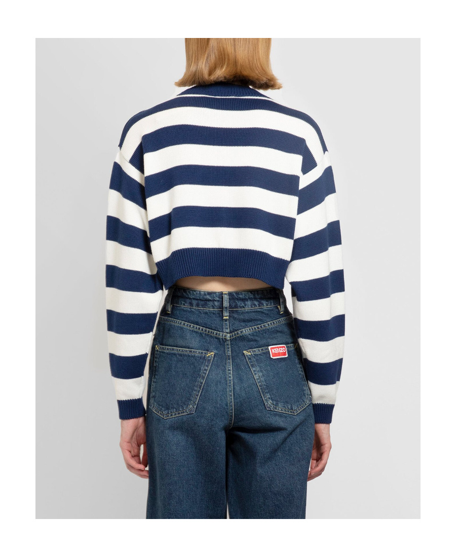 Kenzo 'nautical Stripes' Short Jumper In White