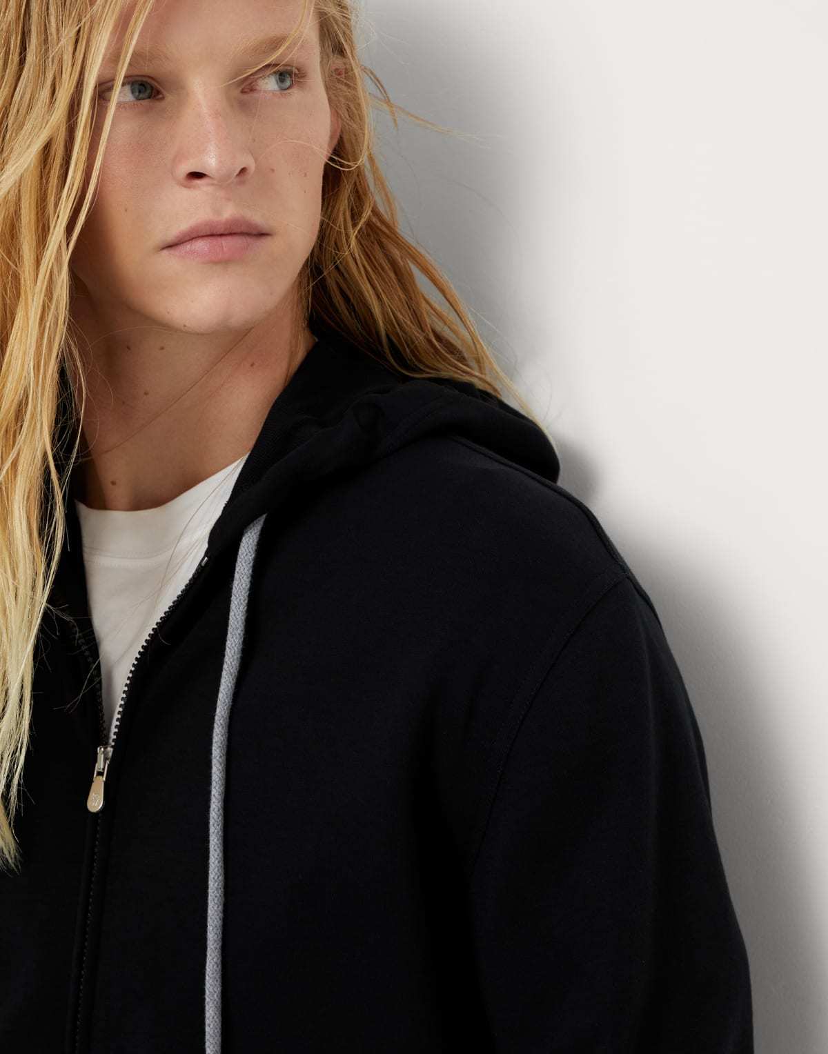 Brunello Cucinelli Cotton Blend Zipped Hoodie In Black