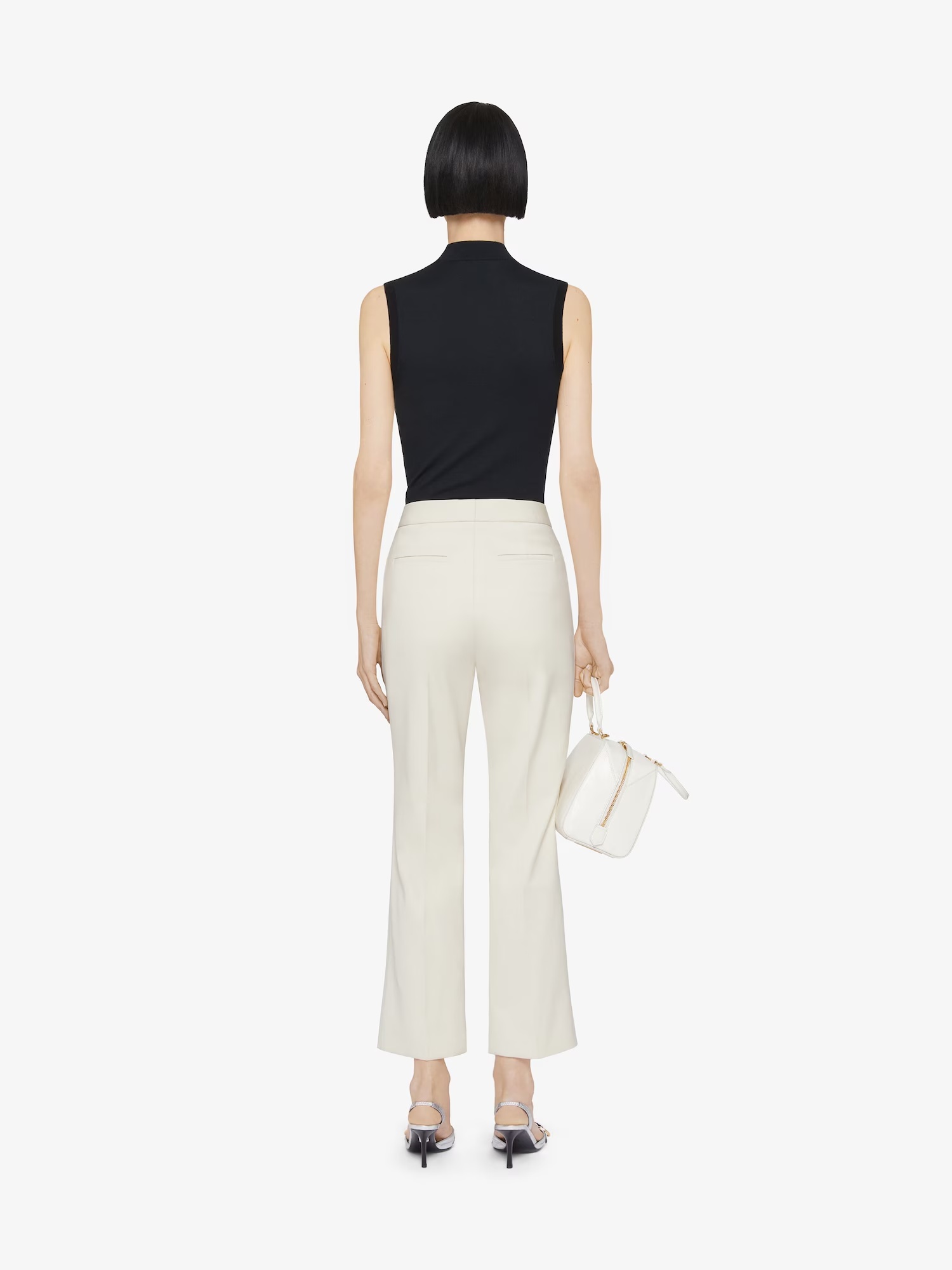 Givenchy High-waist Tailored Cropped Trousers In White